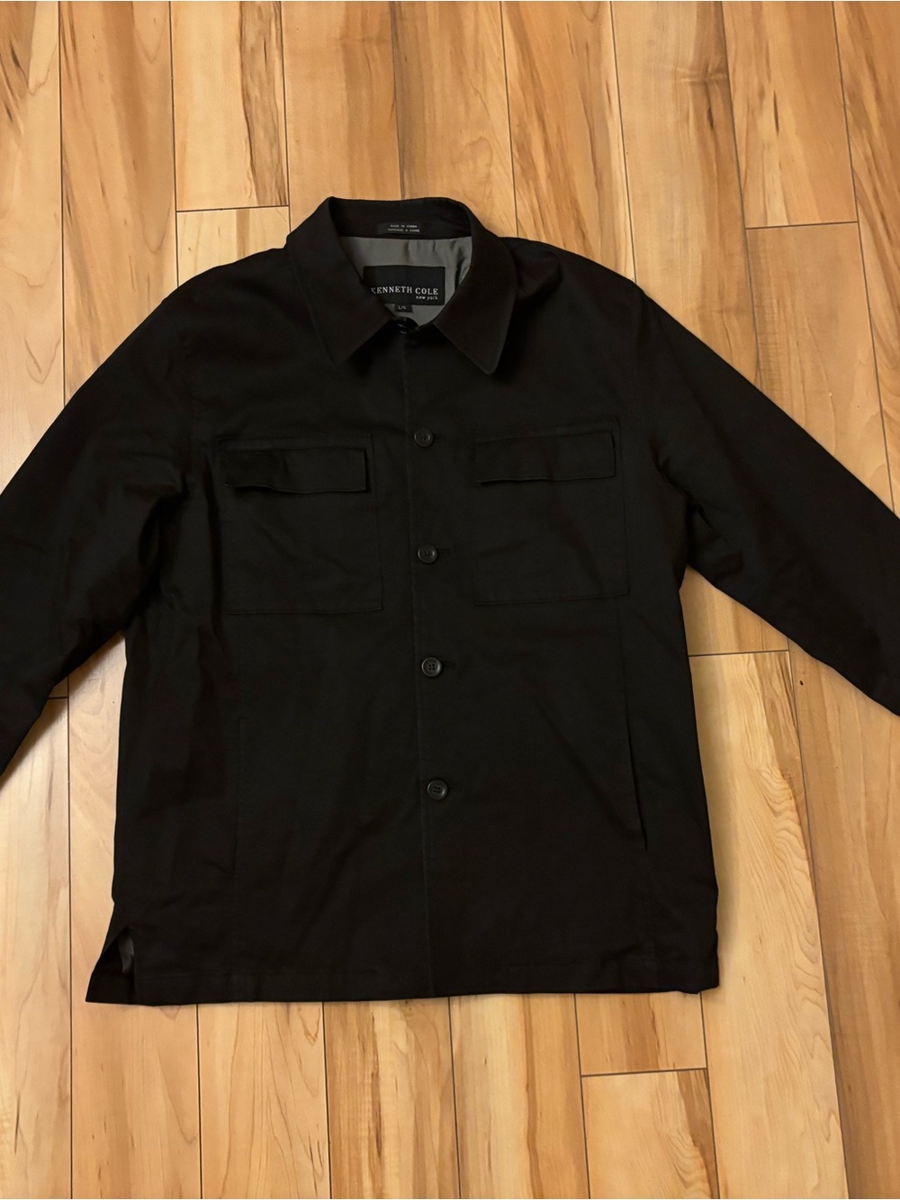 Kenneth Cole New York Black Button-Up Shirt Jacket Great Condition